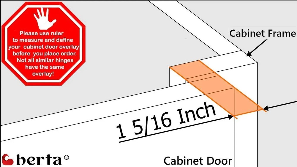 Berta 1 5/16" Overlay 105 Degree Face Frame Cabinet Hinges (30 Pack)