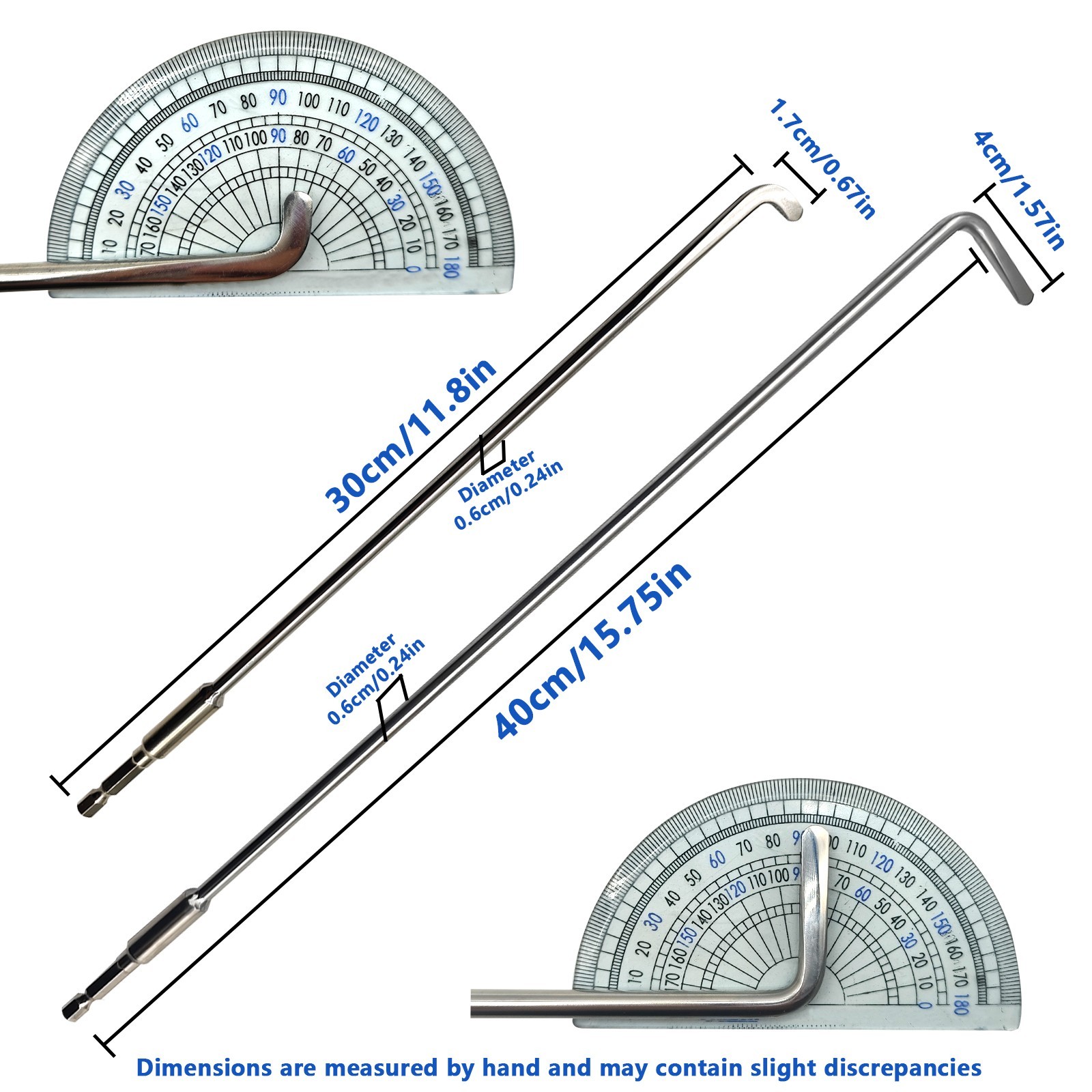 20 Pcs Paintless Dent Removal Push Rods Kit, Automotive Panel Dent Removal Hooks