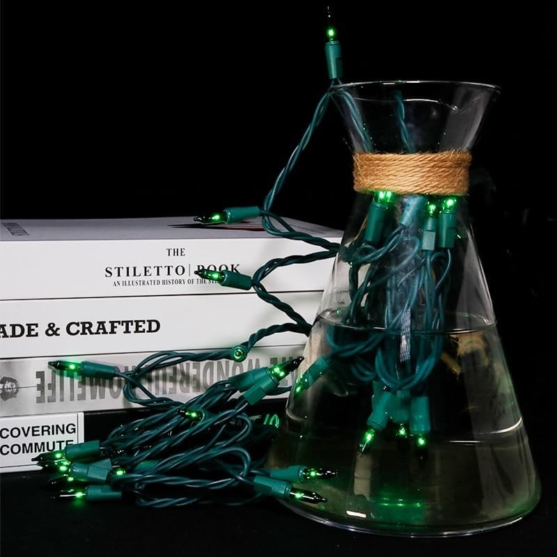 MULTI-SPARKING Green Christmas String Lights - 35 Count Incandescent Mini Green