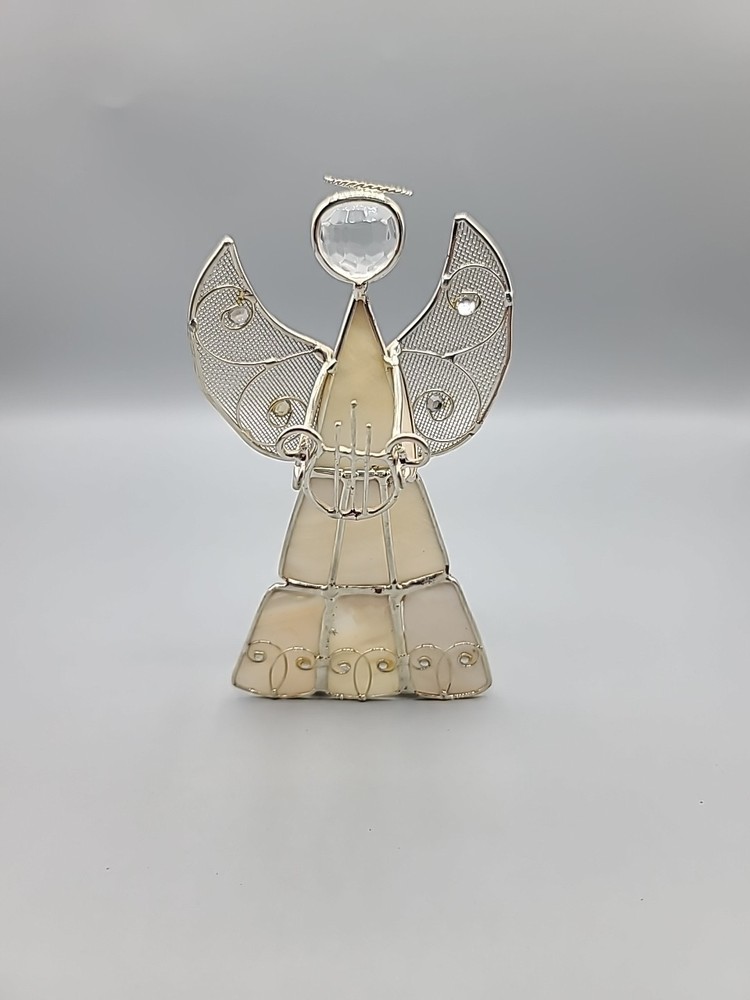 Capriz Shell Angel Tealight Holder 6" Tall