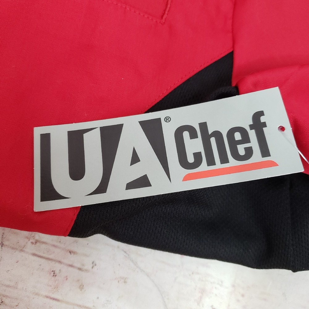 UA Uniforms Chefs Jacket - MEDIUM - Double Button Red & Black - NEW WITH TAGS