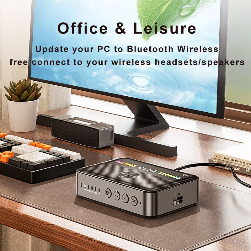 New Bluetooth Transmitter Receiver 3.5mm AUX RCA Coaxial Optical USB NFC Adapter