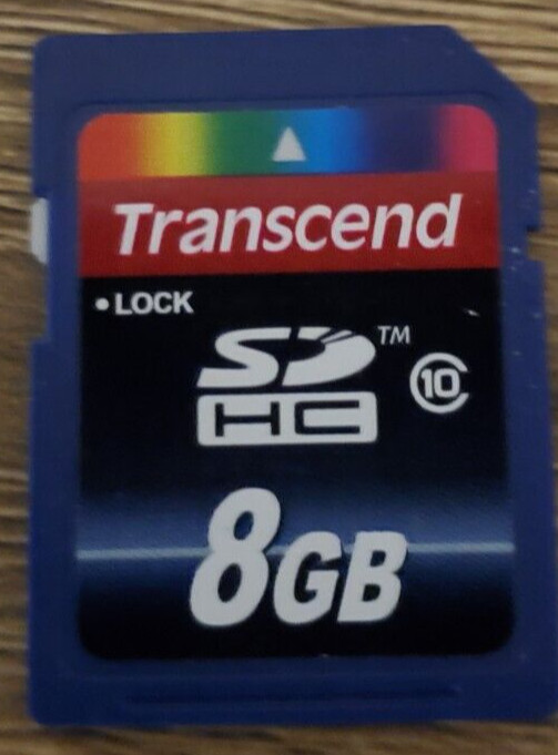 Transcend SDHC 8GB Class 10 Secure Digital Memory Card used