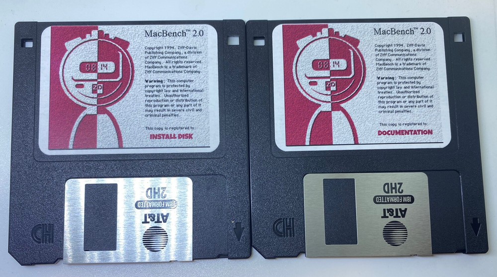 Vintage Apple Macintosh Application Macbench 2.0 Benchmarking Program 1.4mb Disk