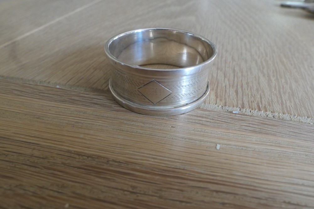 etched Silver Napkin ring