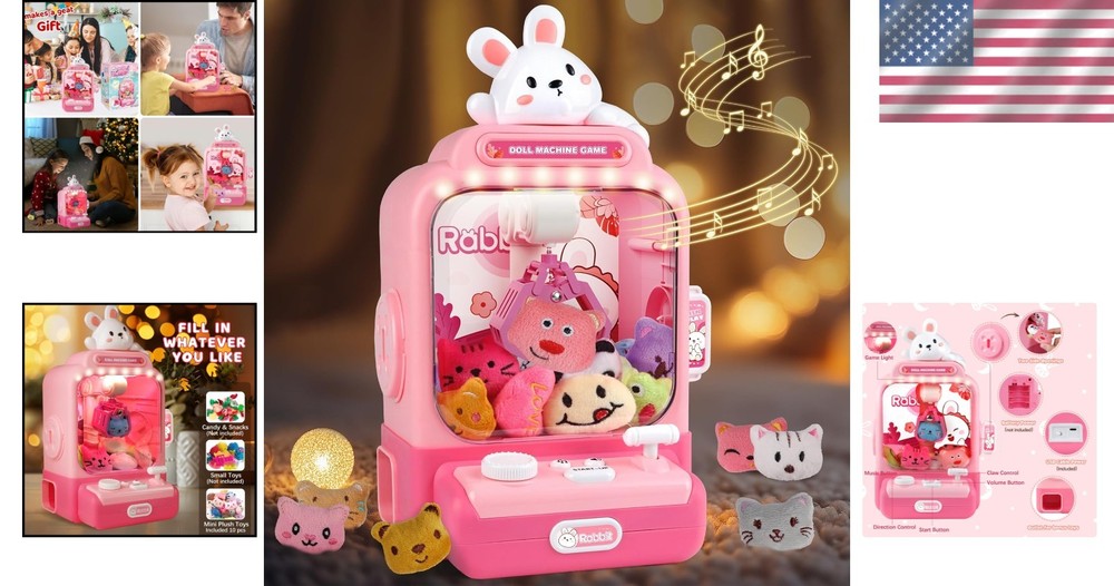 Mini Claw Machine for Kids, Lights & Sounds