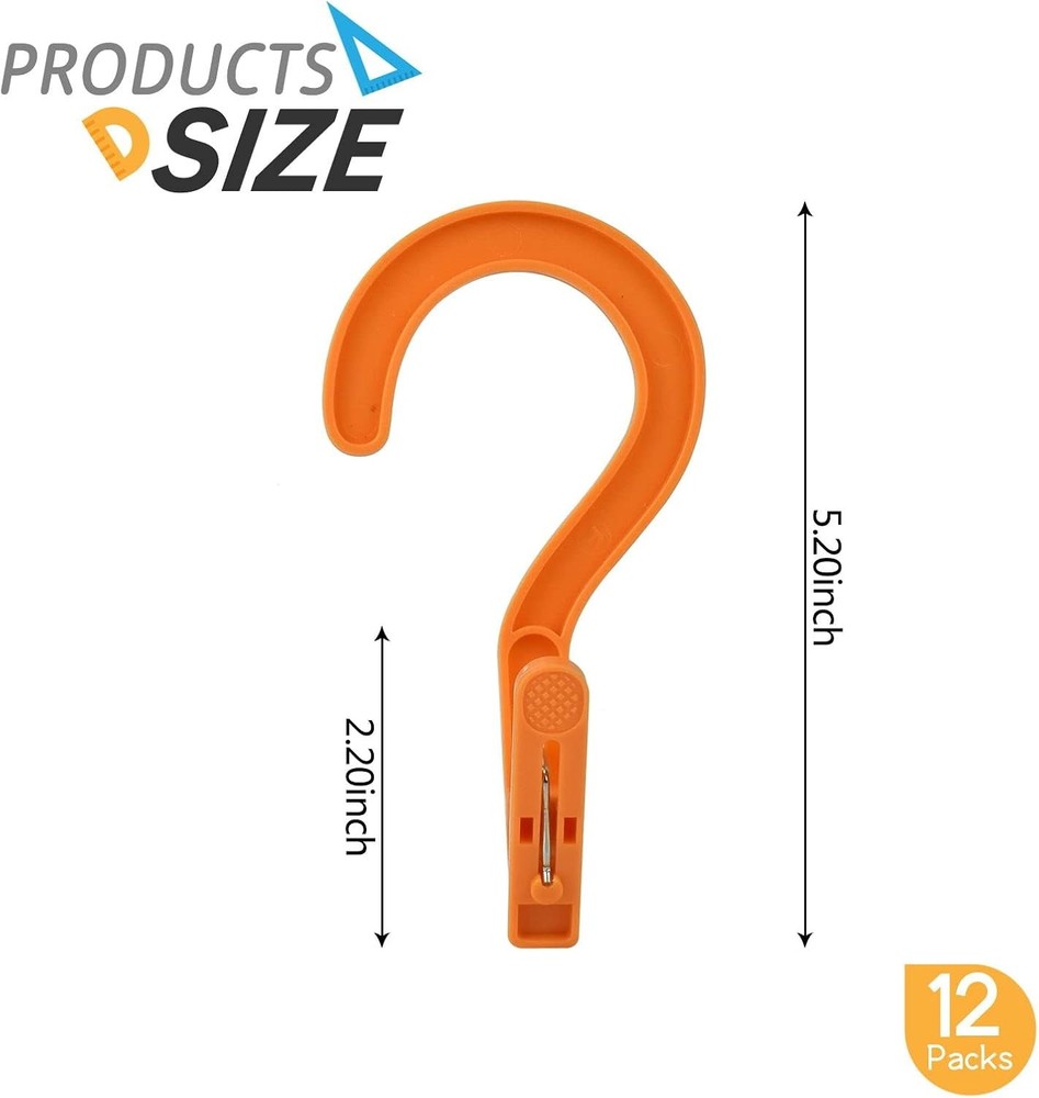 Laundry Hooks Boot Hangers Plastic Clothes Pins Hanger Clips Multicolor 12pcs