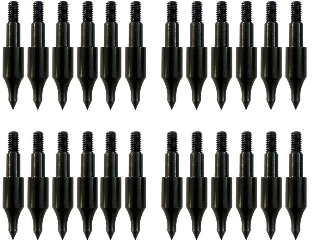 24 Pcs Steel 100 Grain Archery Arrow Field Points Field Tips  Practice Target...