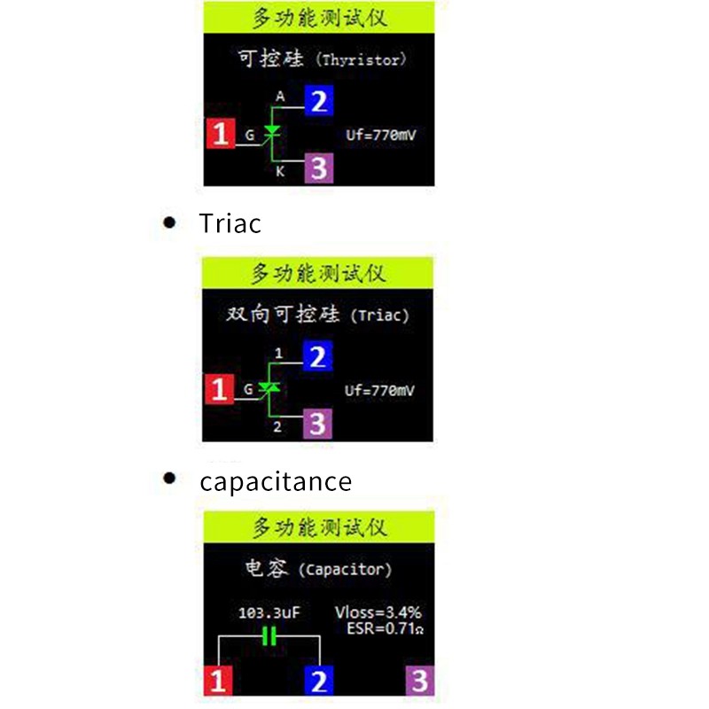 Multi-Function Tester,-TC1 Transistor Tester TFT Diode Triode Capacitance9663