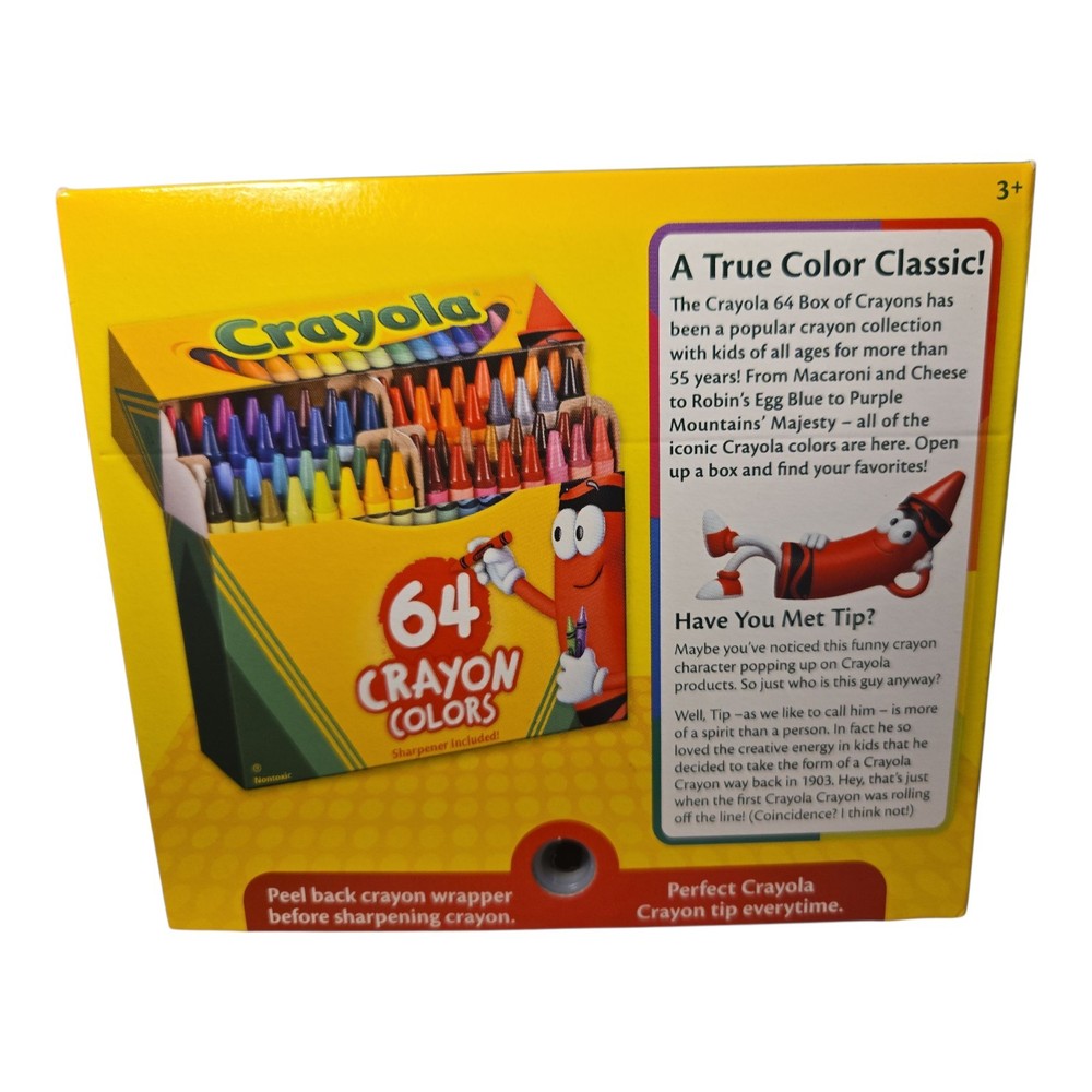 Crayola 64 Count Crayons With Built-In Sharpener NEW VINTAGE 2014