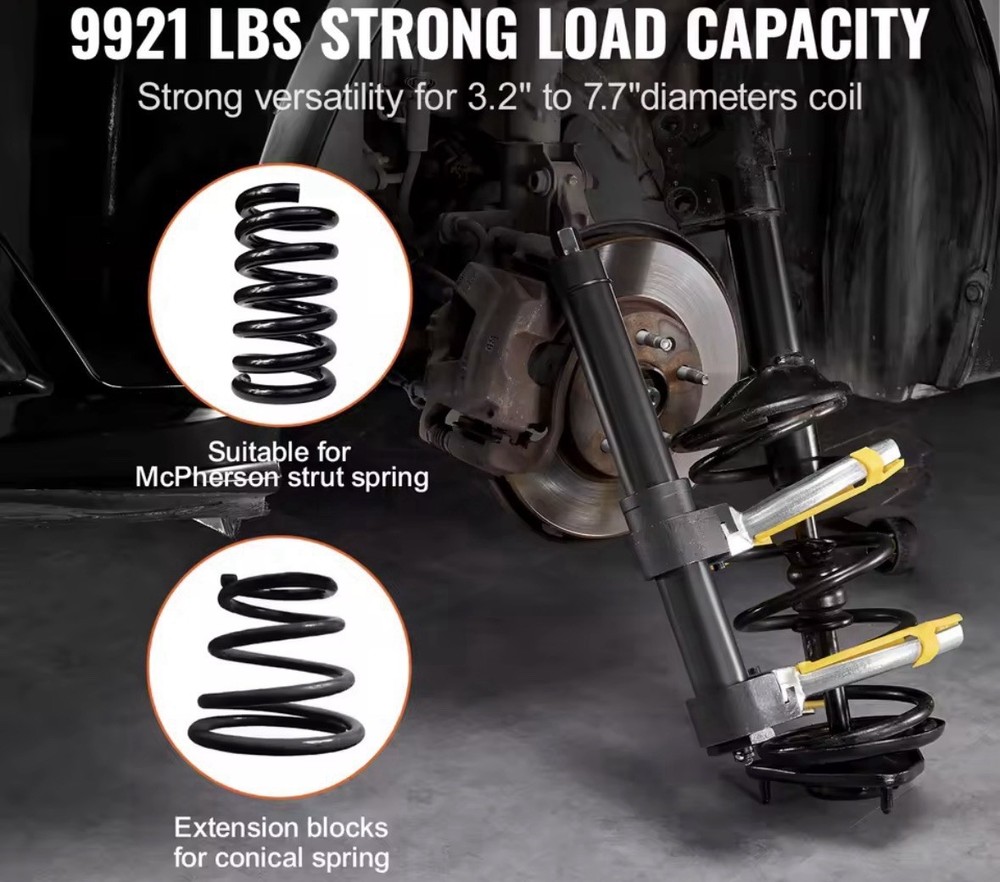 Strut Spring Compressor Kit Interchangeable Fork Coil Extractor Tool
