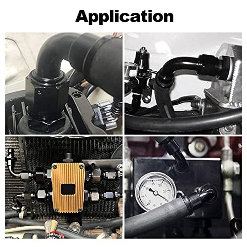 Push Lock Hose Fitting End Black 2PCS 10AN Straight