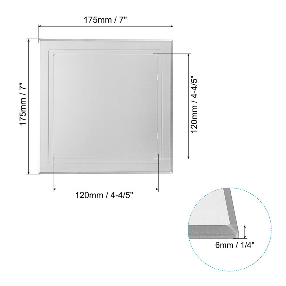 5x5 Inch(120x120mm) Self-Adhesive Access Panel, Access Doors, Silver Tone