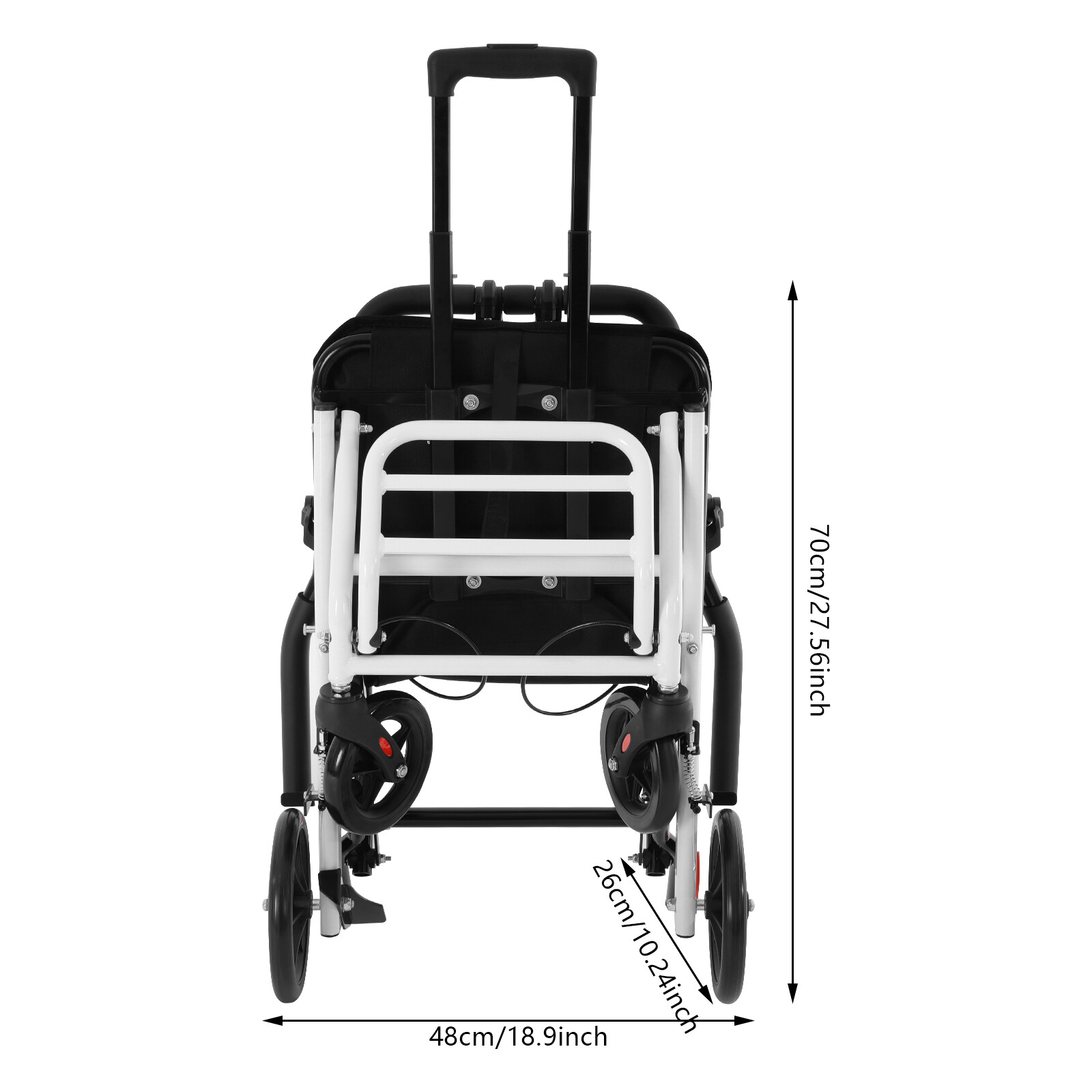 Lightweight Folding Transport Wheelchair w/Travel Bag Portable Travel Wheelchair