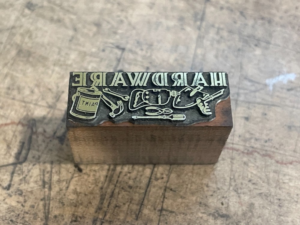 Printing Letterpress Printers Block Hardware Small Header (829)
