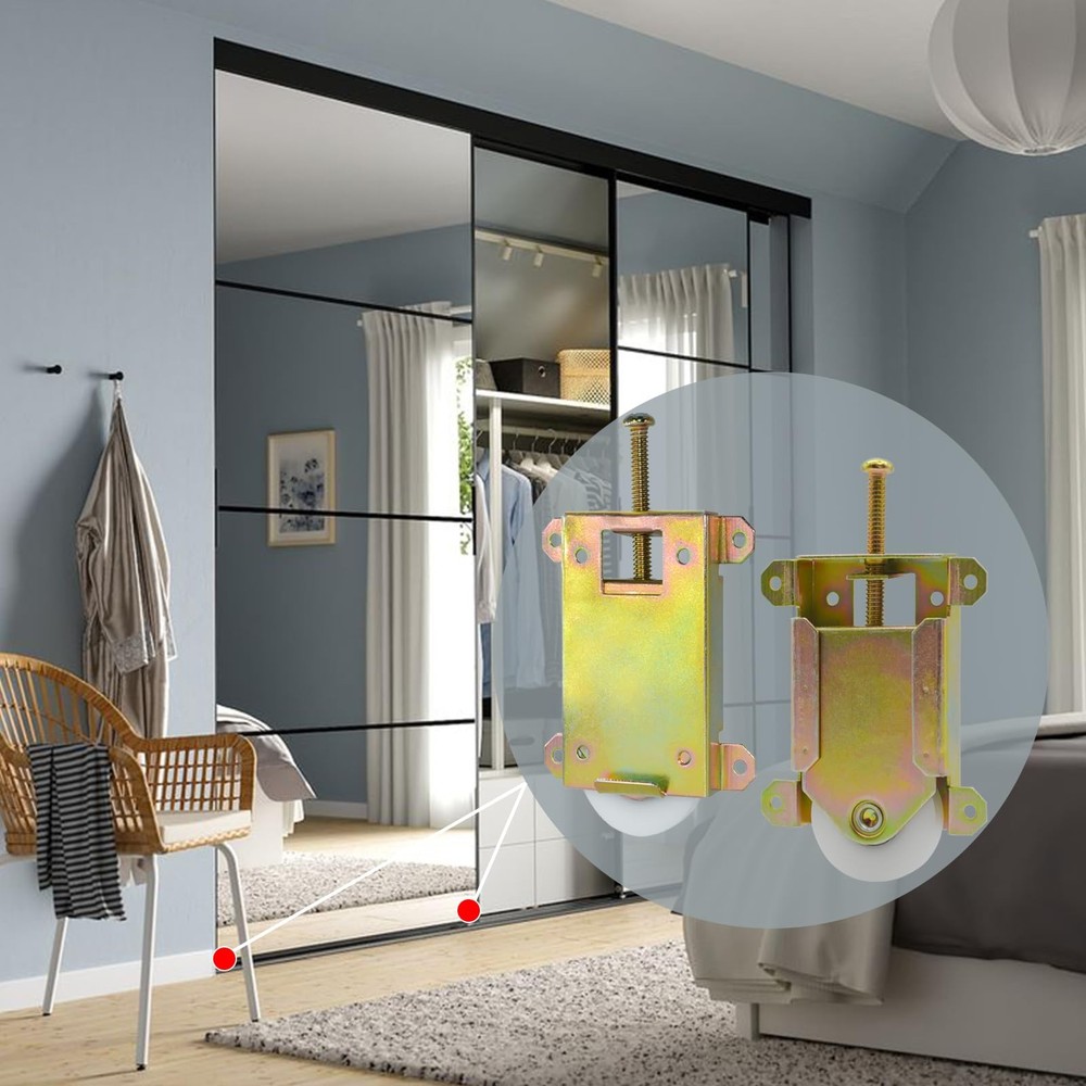 Sliding Mirror Closet Door Rollers Replacement Hardware Fits Contractors Part