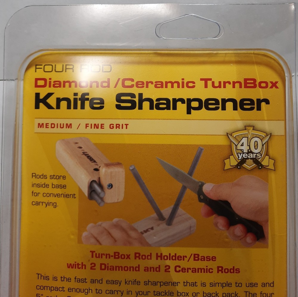 Lansky 4-Rod Diamond/Ceramic Turn Box Knife Sharpener Medium/Fine Grit TB-2D2C