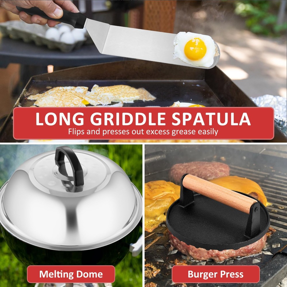 25Pcs Griddle Accessories Kit, Leonyo Flat Top Grill for Silver
