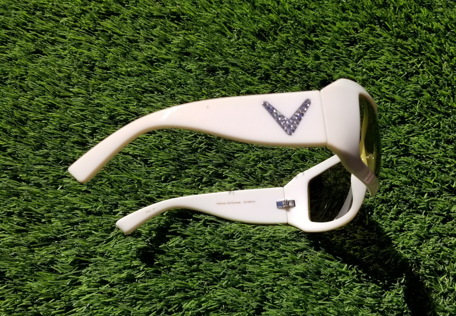 Callaway Ivory Golf Sunglasses Green NEOX Lenses Rhinestones C410WH G RARE