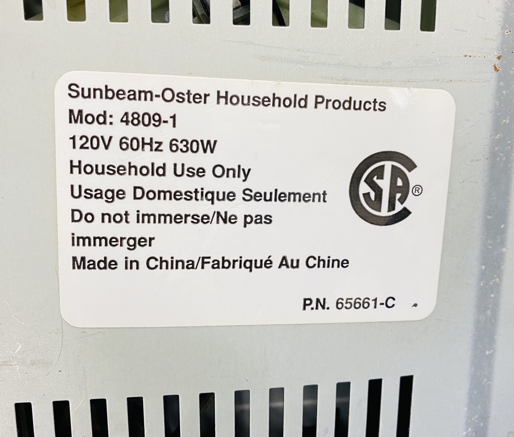 Oster Sunbeam Bread Maker Pan 4809-1 Bread Baking Loaf Pan Replacement Only