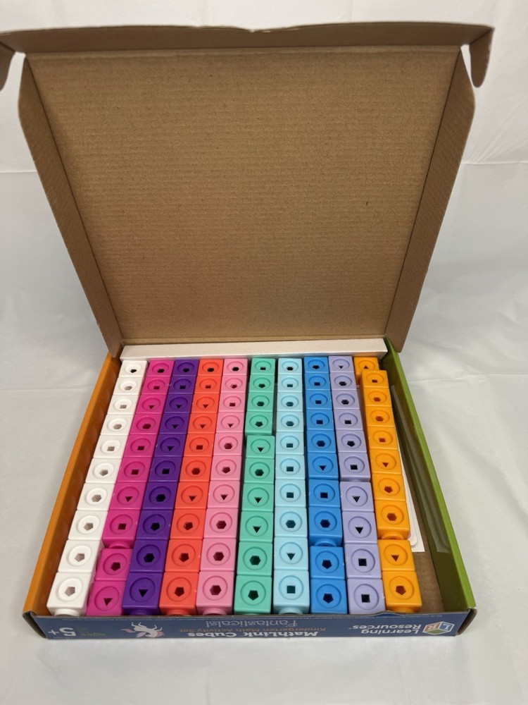 Learning Resources MathLink Cubes Kindergarten STEM 5+ Math Activity Set 115 pcs