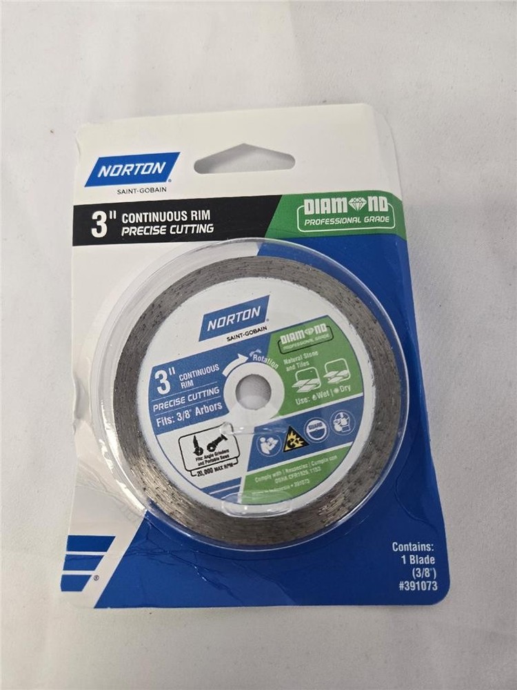 = Norton 3" Blade Continuous Rim Precise Cutting #391073 Diamond Grade NEW