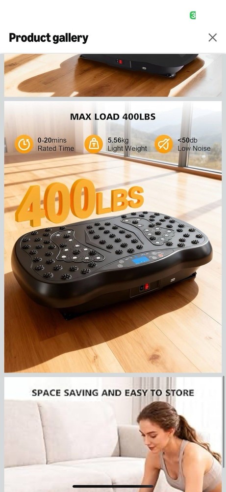 Vibration Plate Exercise Machine, 3 Workout Modes & 120-Level Vibration Platf...