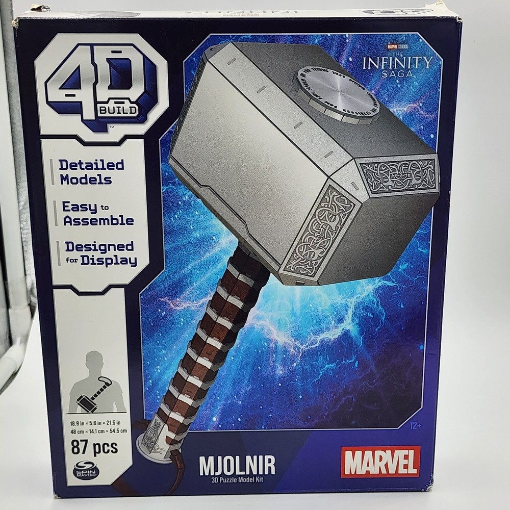 SpinMaster 4D Build - Mjolnir Marvel 3D Puzzle 87pcs NIB