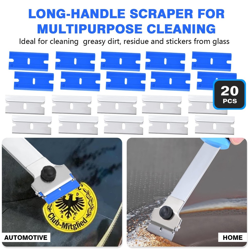 Giramika Razor Blade Scraper Tool with 20 Extra Long Handle