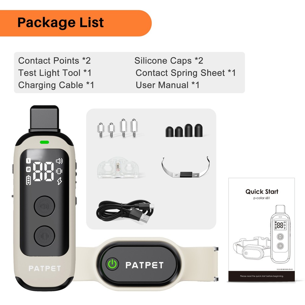 Dog Training Collar Remote Rechargeable Shock PET Waterproof Trainer