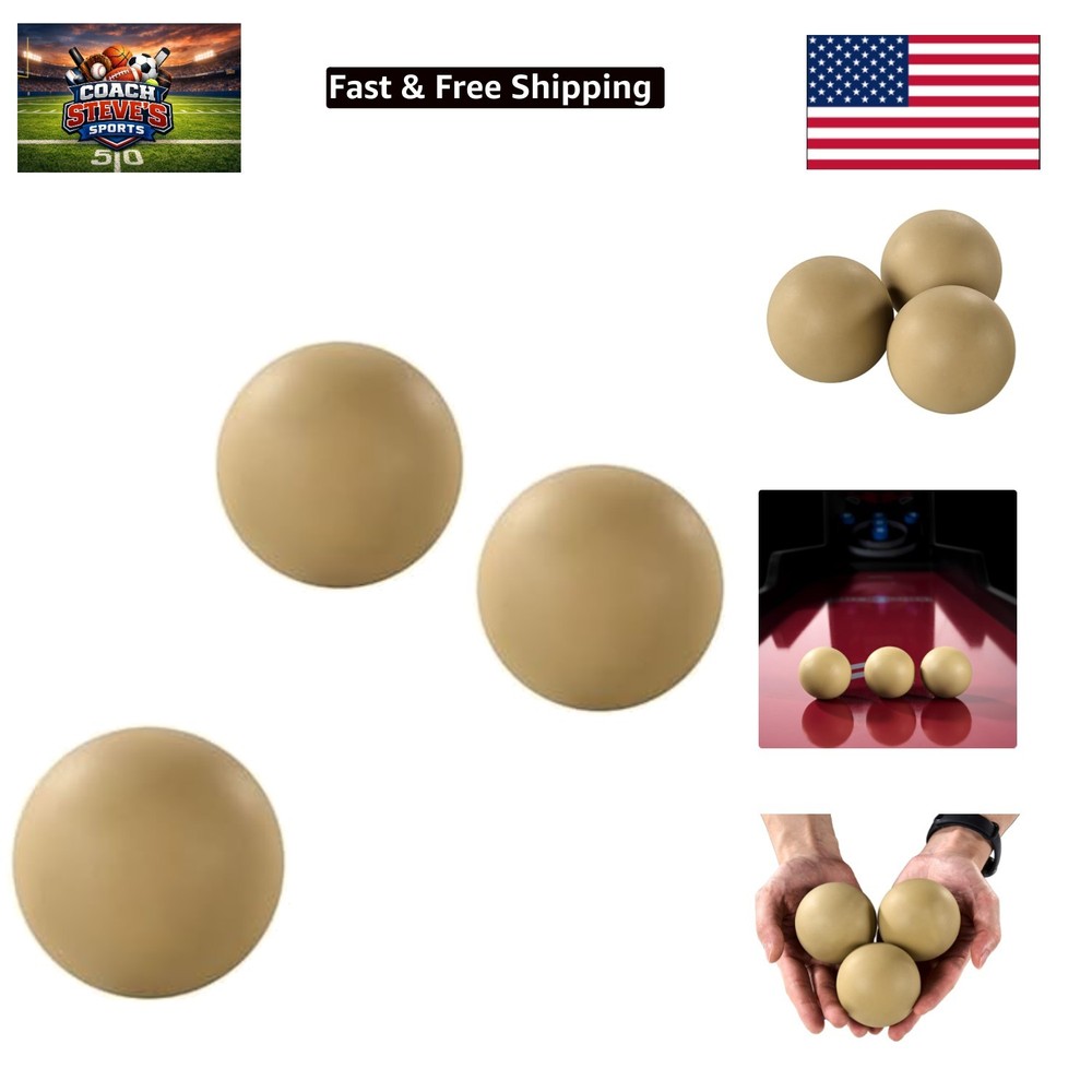 3-Pack Brown Roll & Score Arcade Game Balls - Durable PVC, 2.48' Diameter