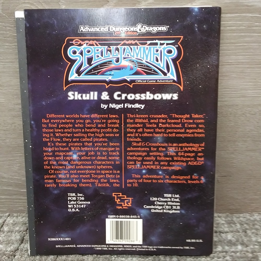 Dungeons and Dragons Spelljammer Skull & Crossbows with inserts