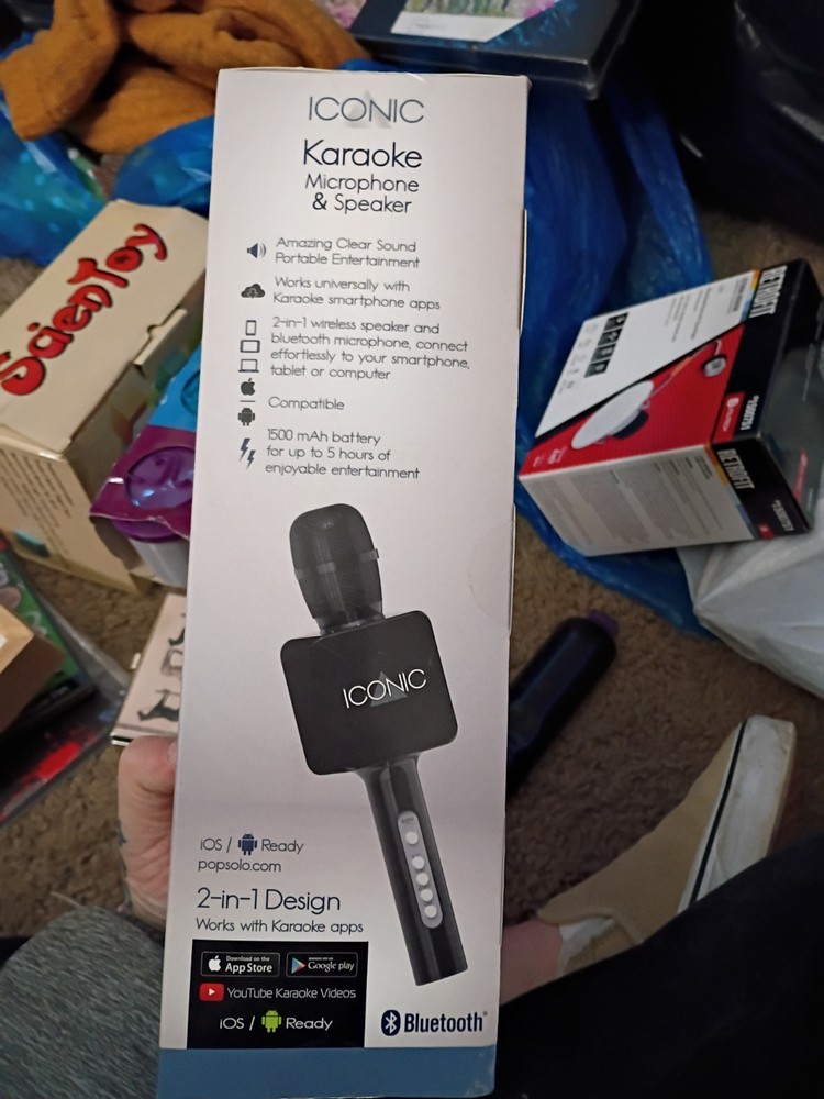 Iconic karaoke microphone bluetooth speaker