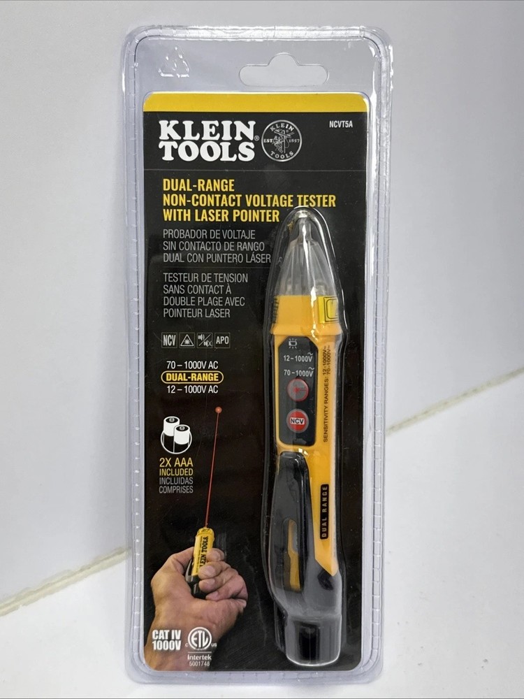 KLEIN Dual Range Non-Contact Voltage Detector Tester NCVT with Laser Pointer