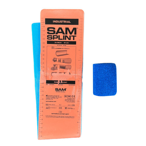 SAM Splint Combo Pack -  (24" Orange/Blue Splint with Blue Cohesive Wrap)