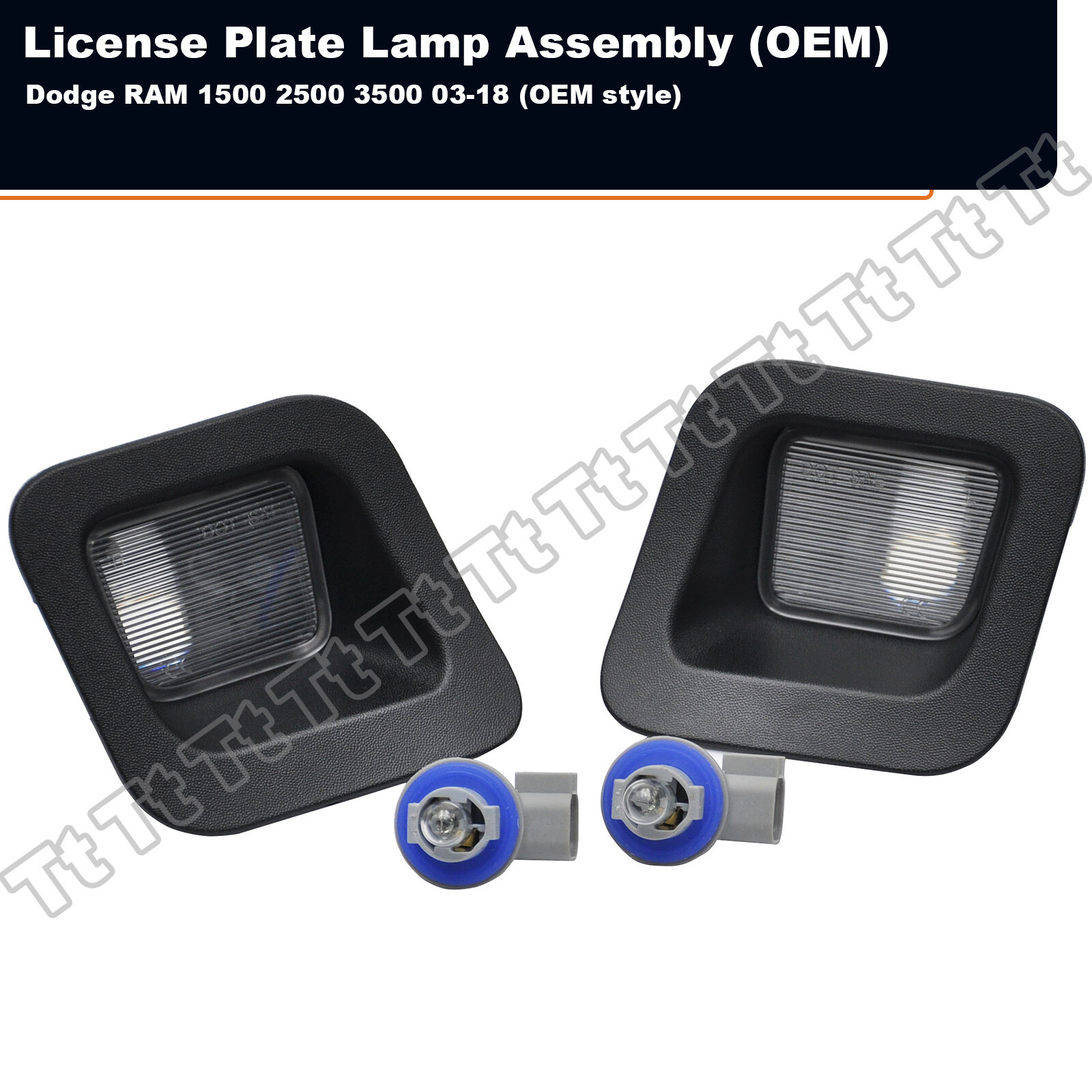 OE License Plate Light Housing Replacement For 2002-18 Dodge RAM 1500 2500 3500