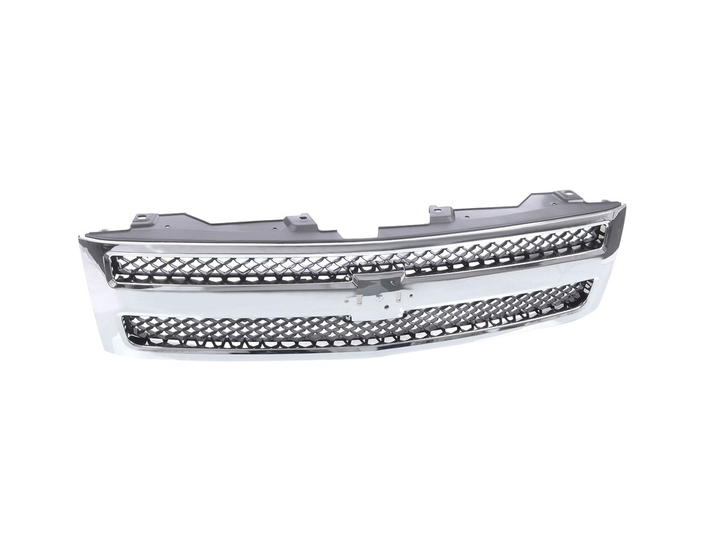 For 07-13 Chevy Silverado 1500 Grille Chrome Outer Frame With Black Mesh Insert