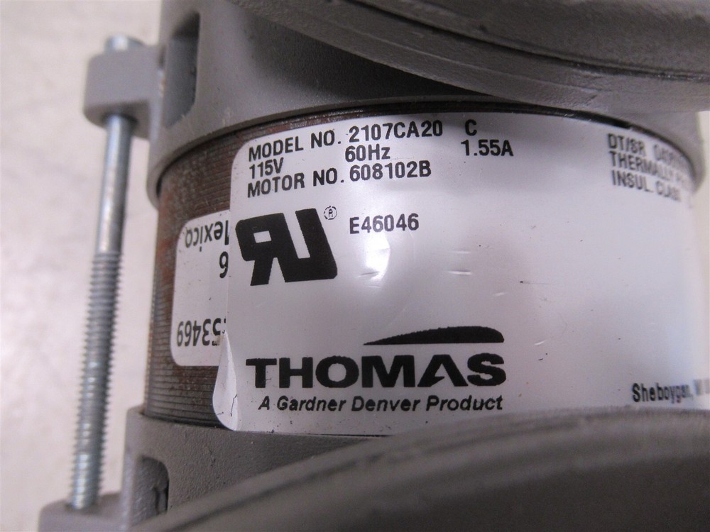 Thomas 2107CA20 C Motor Compressor / Vacuum Pump Dual Head Unit