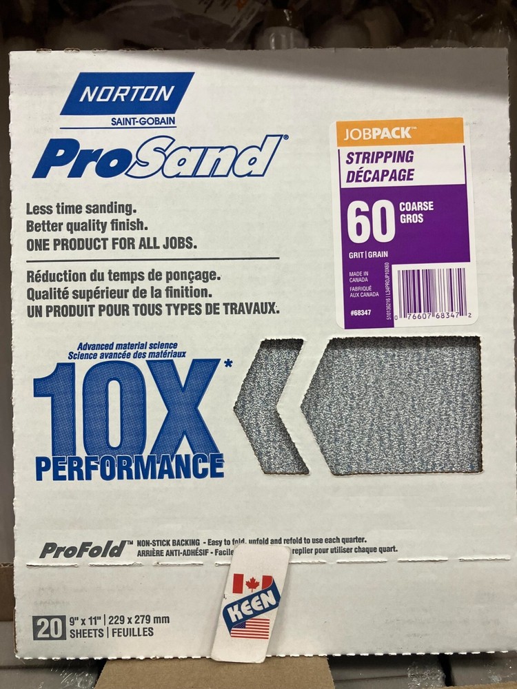 Norton CANADA ProSand 9" x 11" Sanding Sheets 60 Grit 20pack