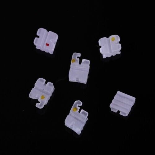 5Sets Dental Orthodontic Ceramic Bracket Braces Roth 0.022 Hooks 3-4-5 Mesh Base