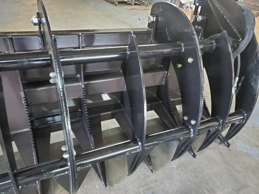 60" COMBO TINE Brush Root Rake Grapple Attachment SkidSteer Tractor Quick Attach