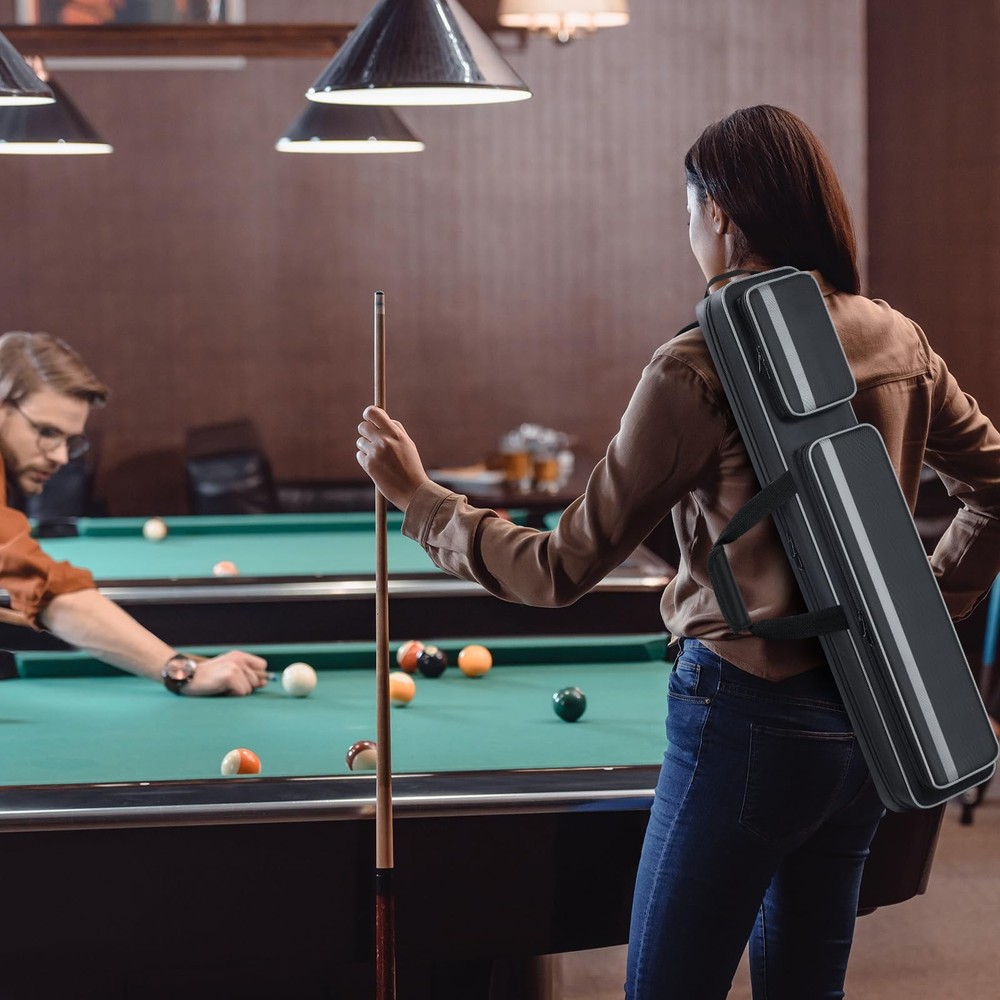 Pool Cue Case 2x3, Pool Stick Bag Pool Cue Soft Case with Multi-pocket for 2 ...