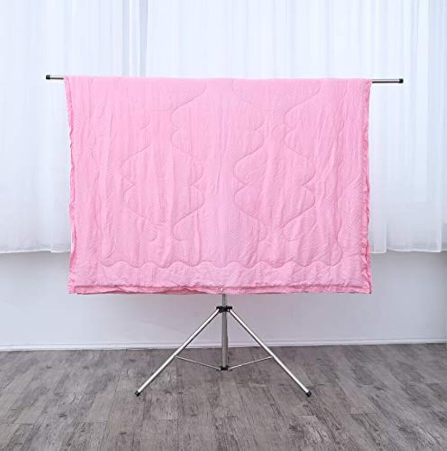 Clothes Drying Rack W/ Windproof Hooks Foldable Adjustable Portable Space Saving
