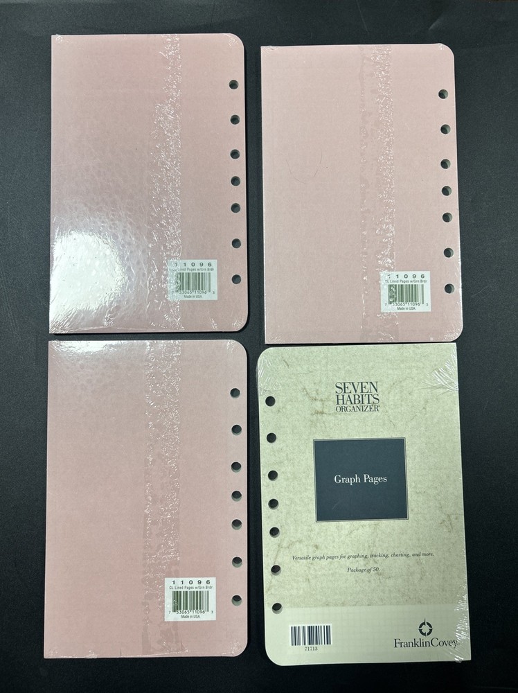3 Franklin Covey Planner Classic Lined Pages Refill Classic 50 Sheets Plus Graph