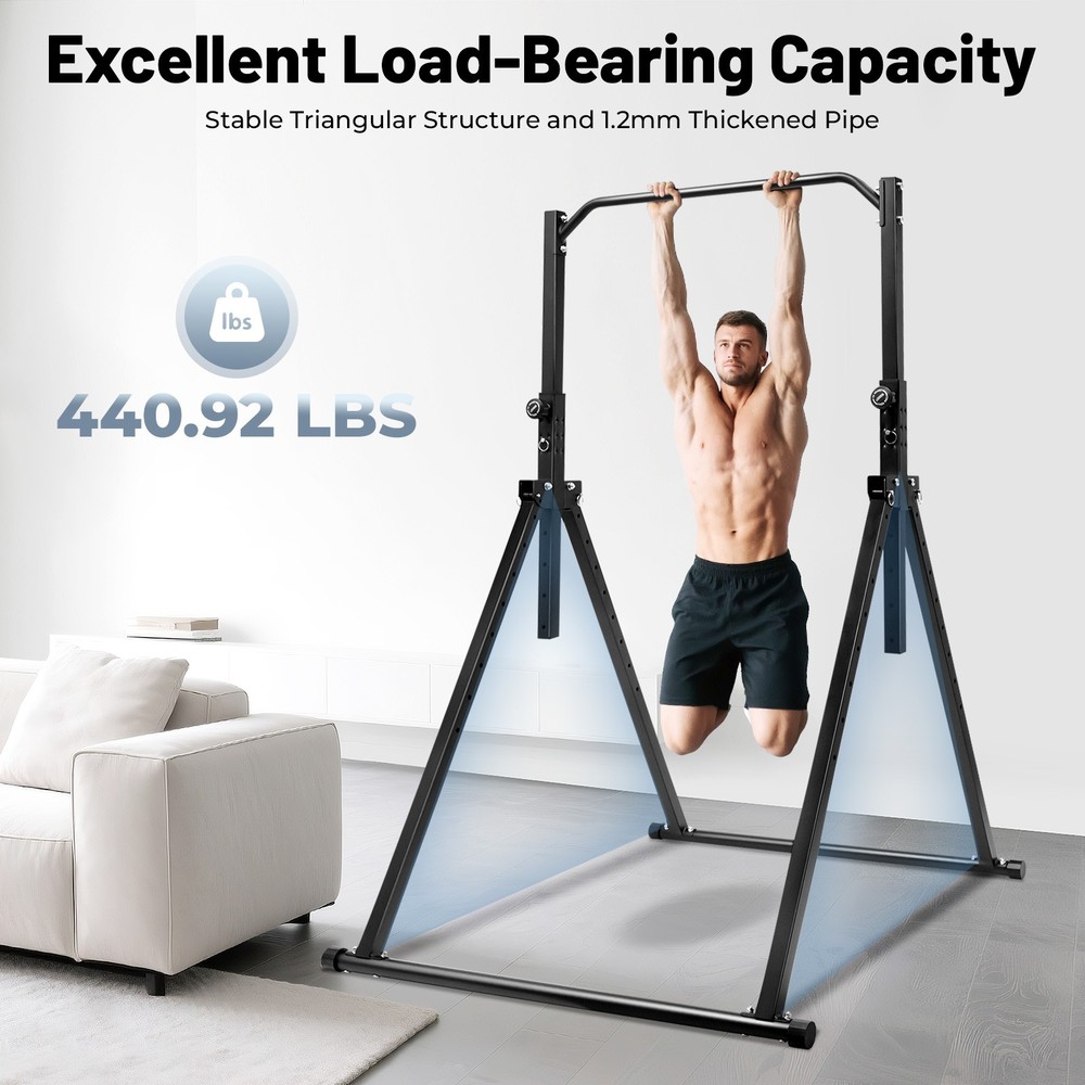 Adjustable Horizontal Bar Freestanding Pull Up Tower Dip Shelf For Home/Gym