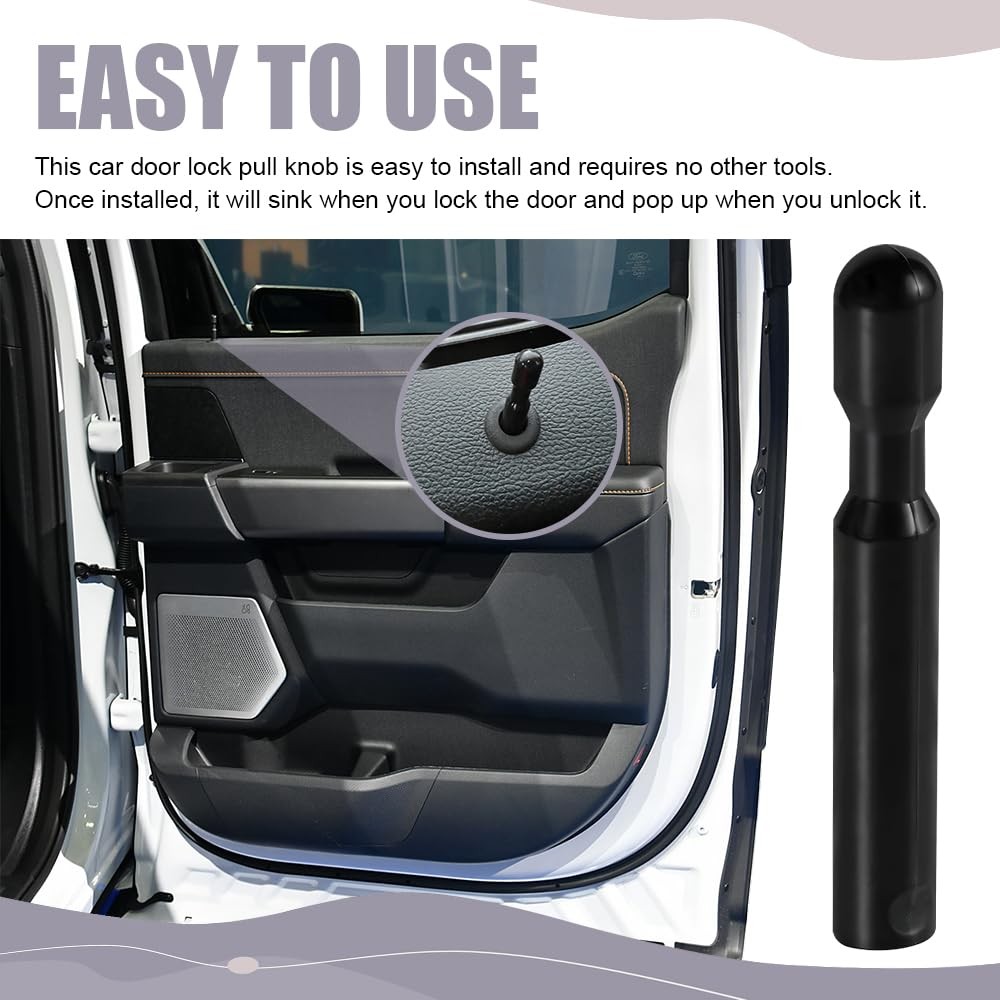 QZTYTY 2PCS Car Door Lock Knobs, Pins, FODZ-5421850-A Black