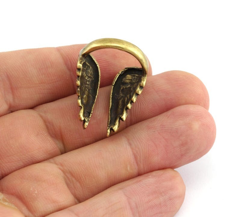 Antique Bronze Wings Ring – Adjustable Brass Statement Ring (Size 6-8 US) -4286