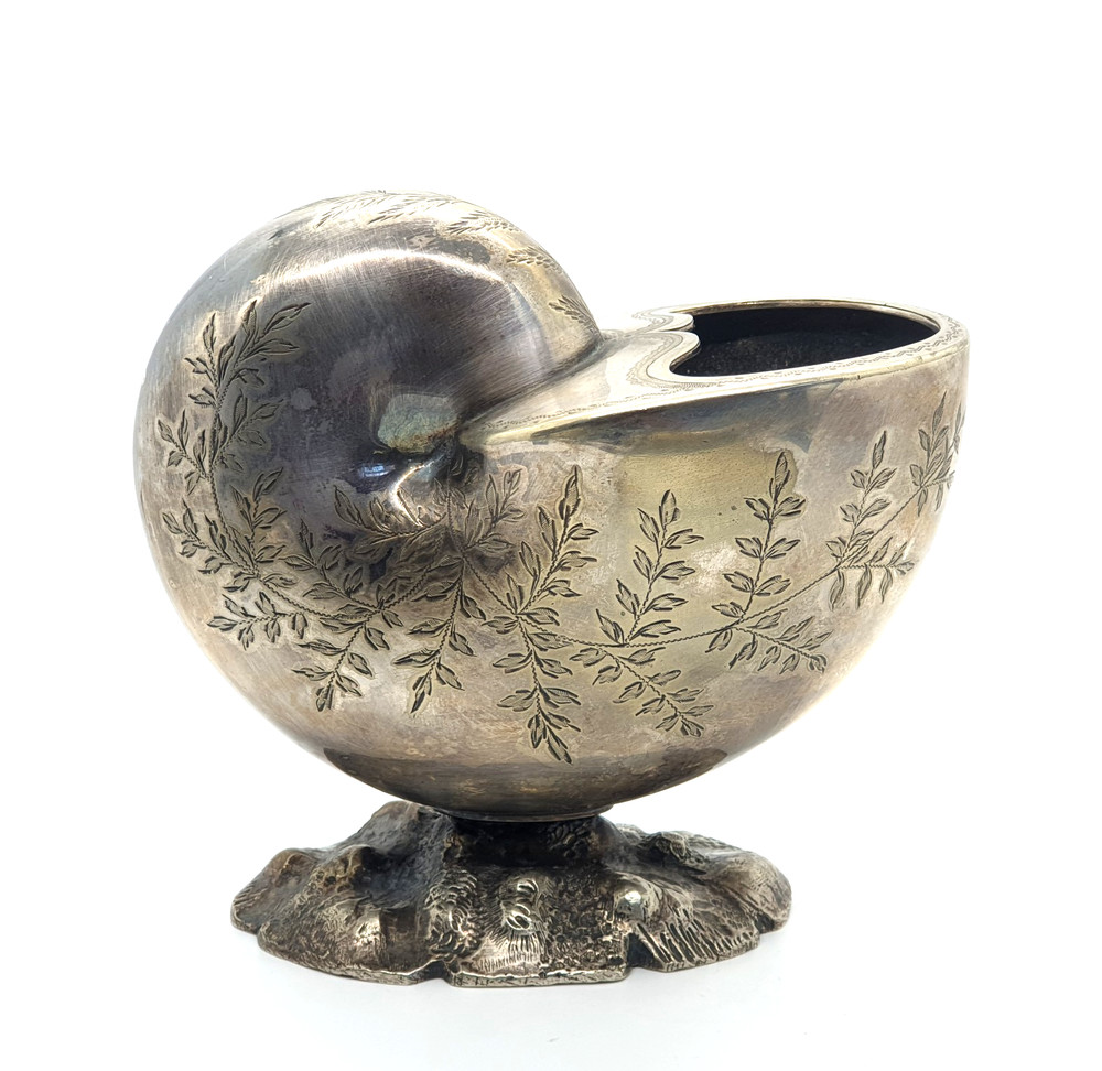 Victorian Silver Plated Nautilus Shell Spoon Warmer