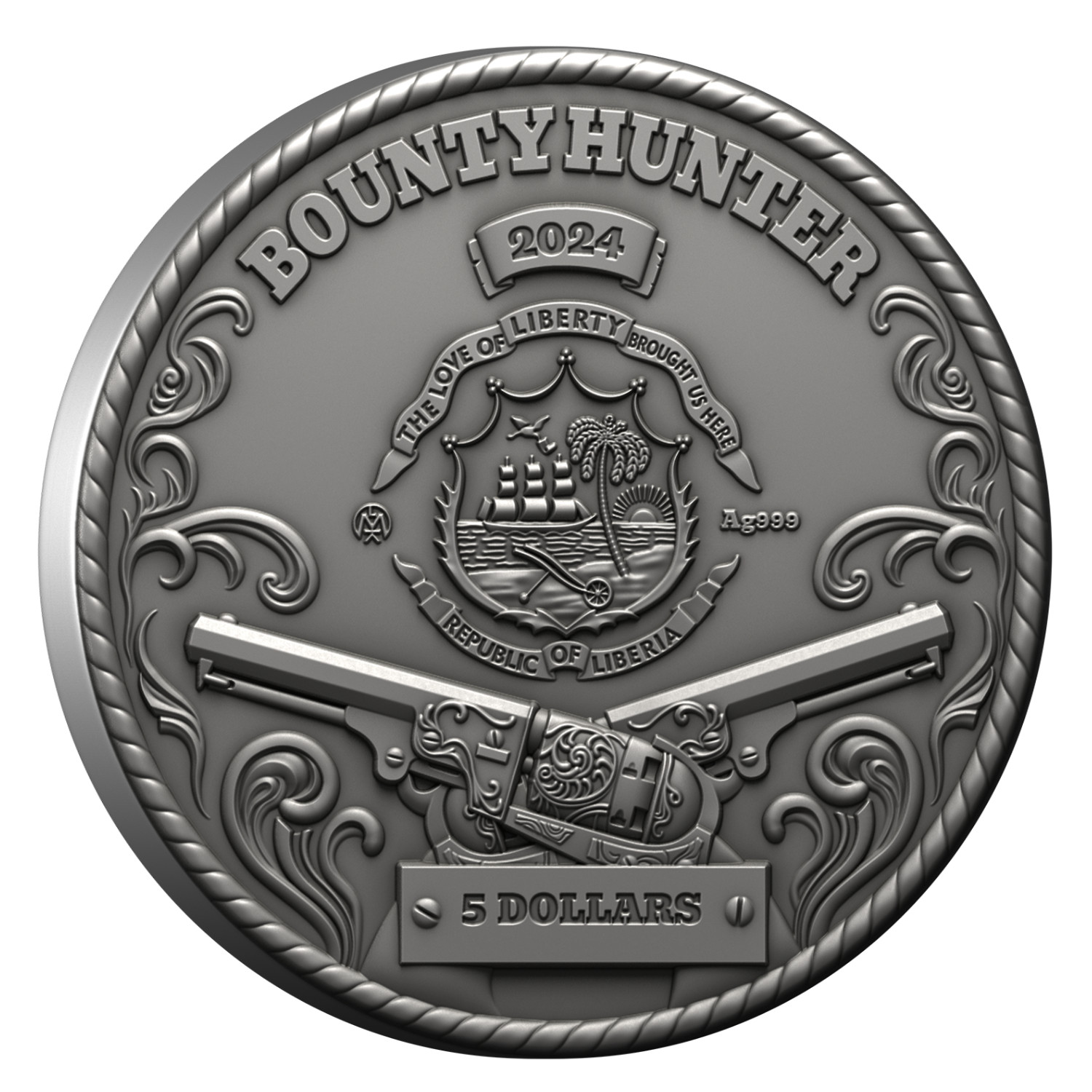 5 DOLLARS Silver Coin 'The Bounty Hunter'