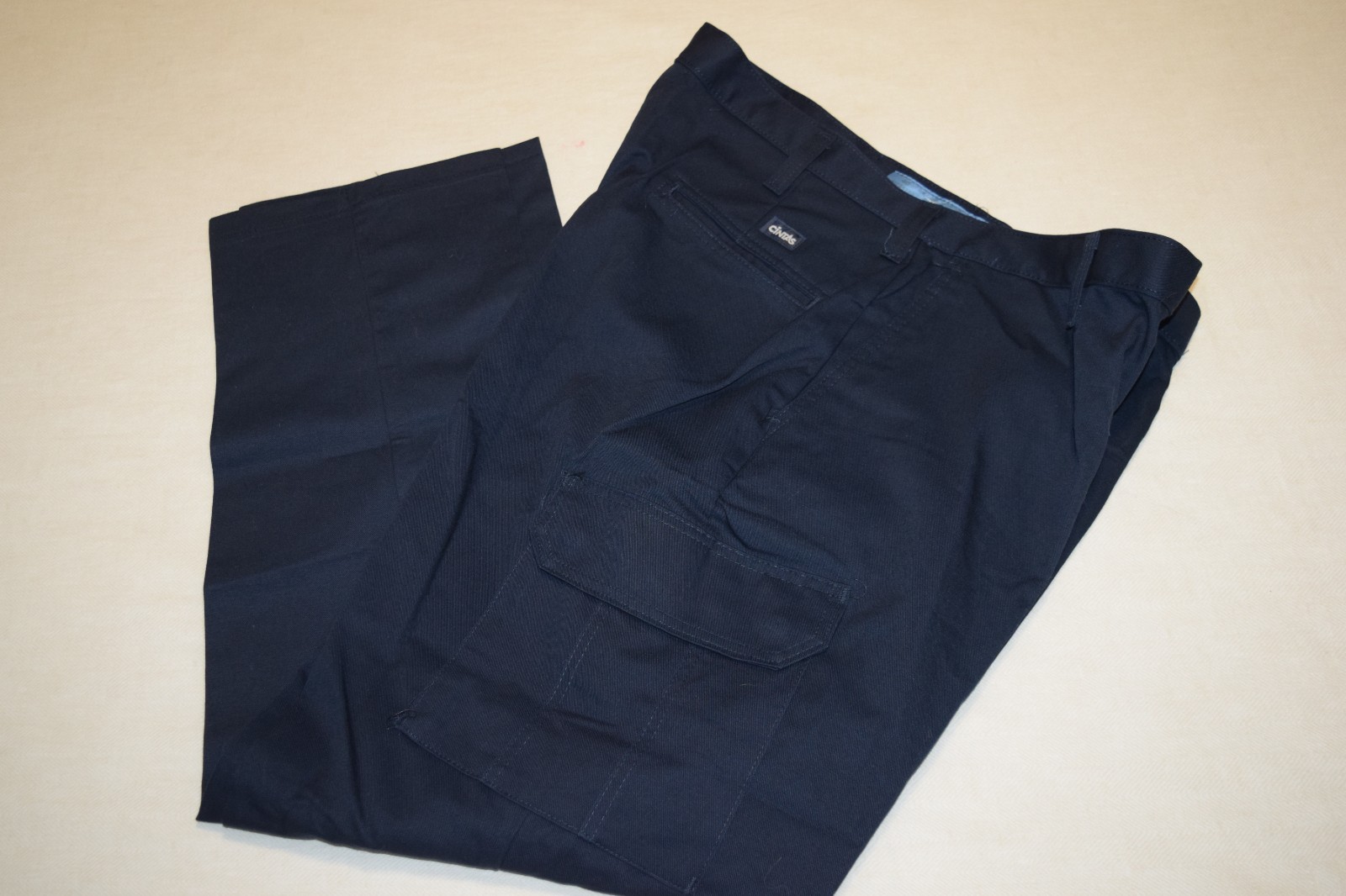 CINTAS COMFORT FLEX NAVY BLUE CARGO WORKS PANTS 270-20, 34x34, 40x32